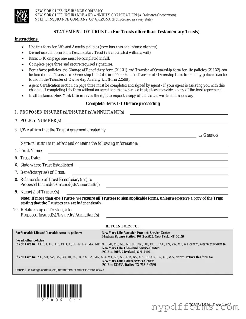 Download New York 20885 Template in PDF