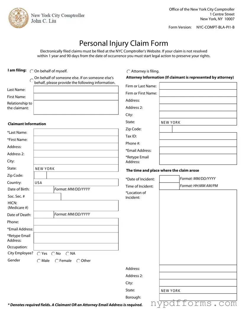 Download New York Claim Template in PDF
