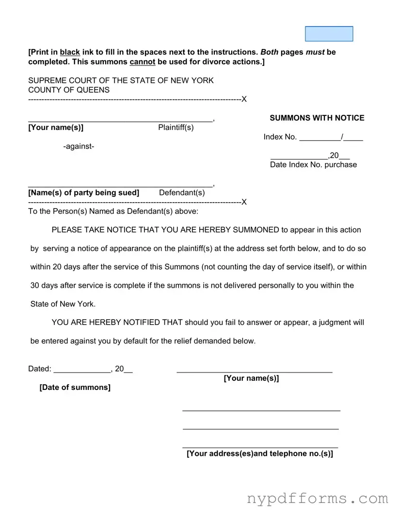 Download New York Court Summons Template in PDF