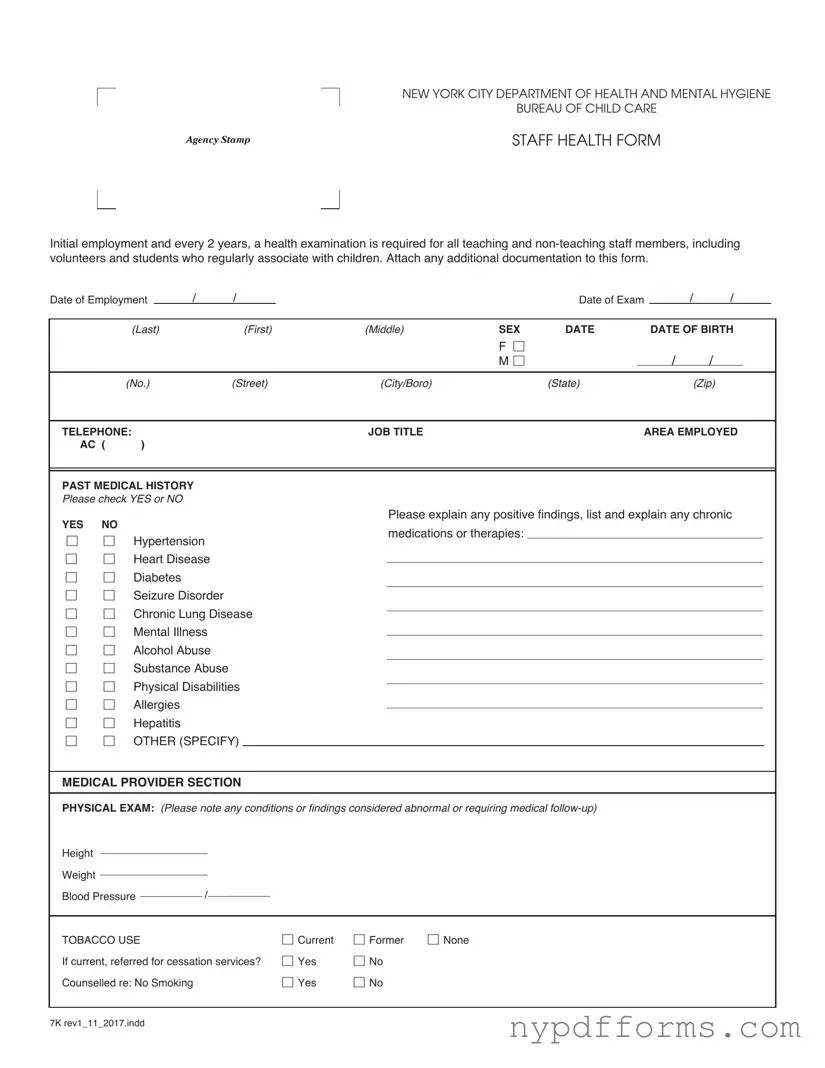Download New York Daycare Annual Staff Template in PDF