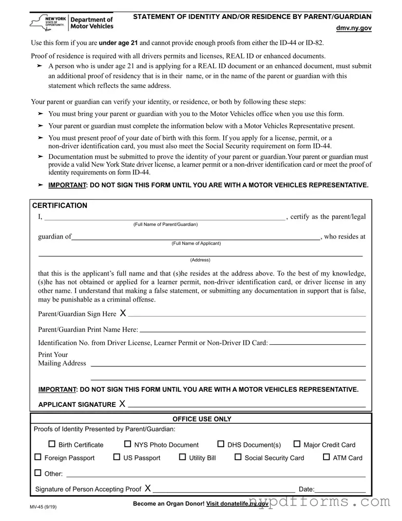 Download New York Dmv Template in PDF