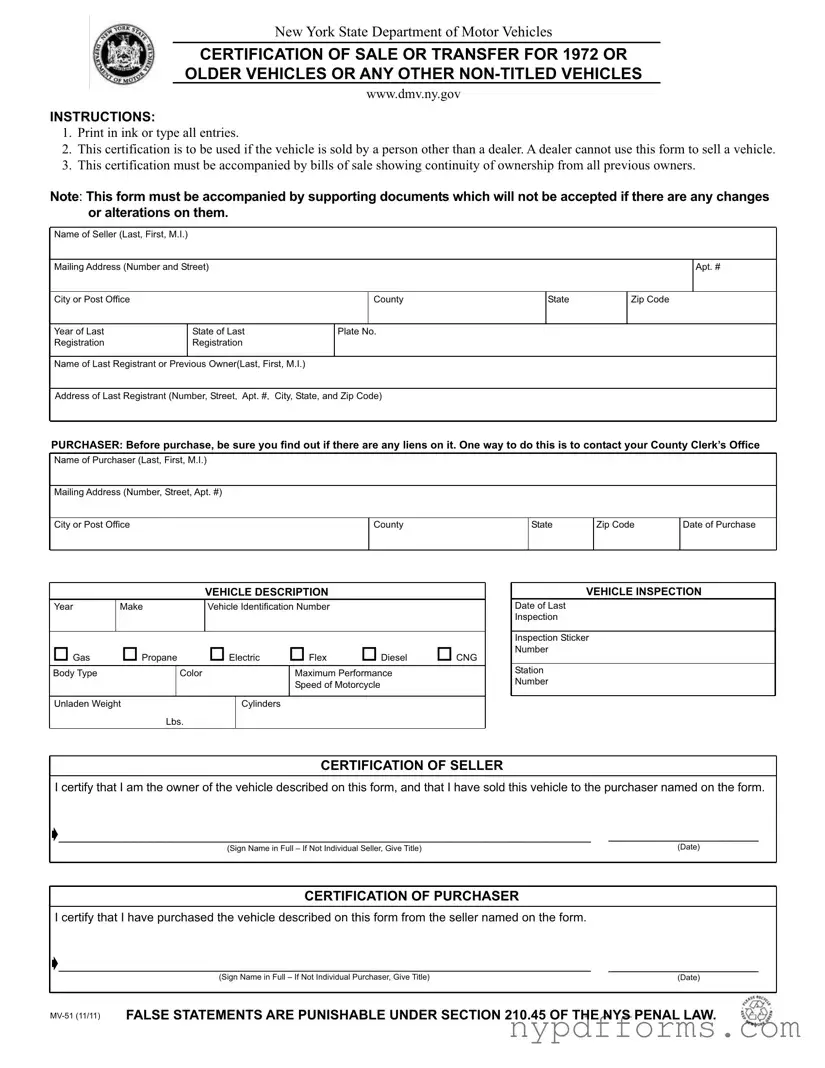 Download New York Mv51 Template in PDF