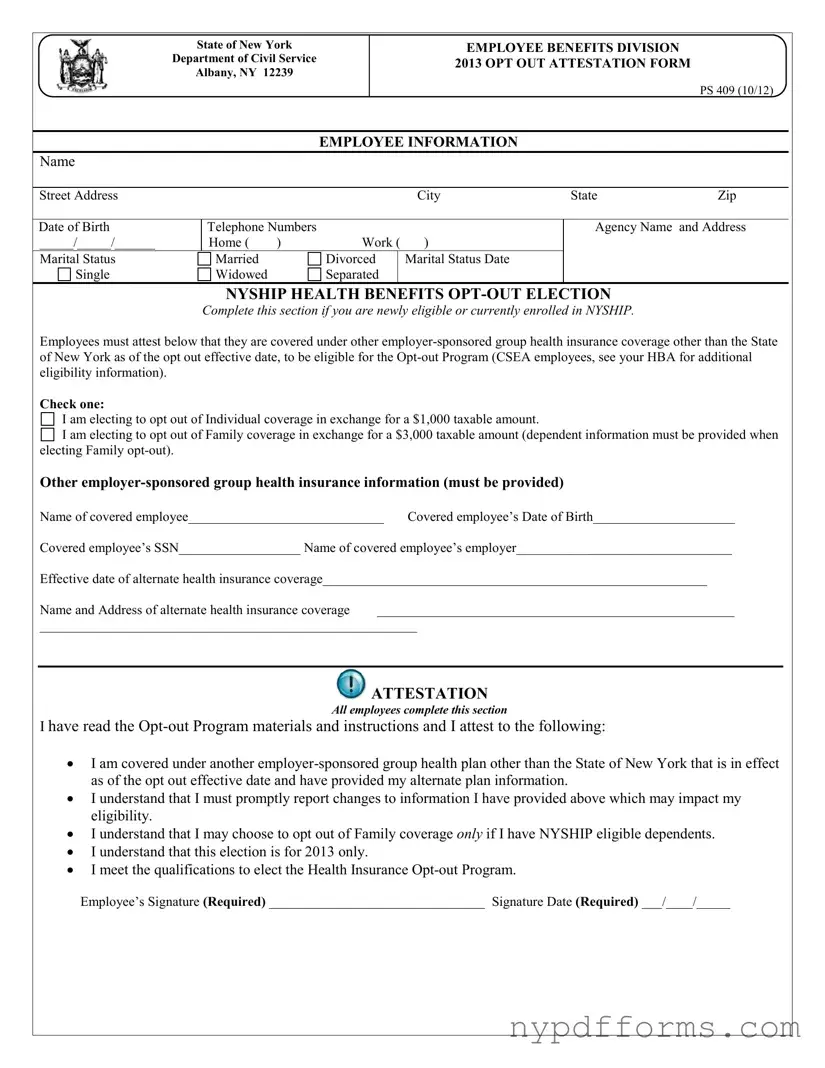Download New York Ps 409 Template in PDF