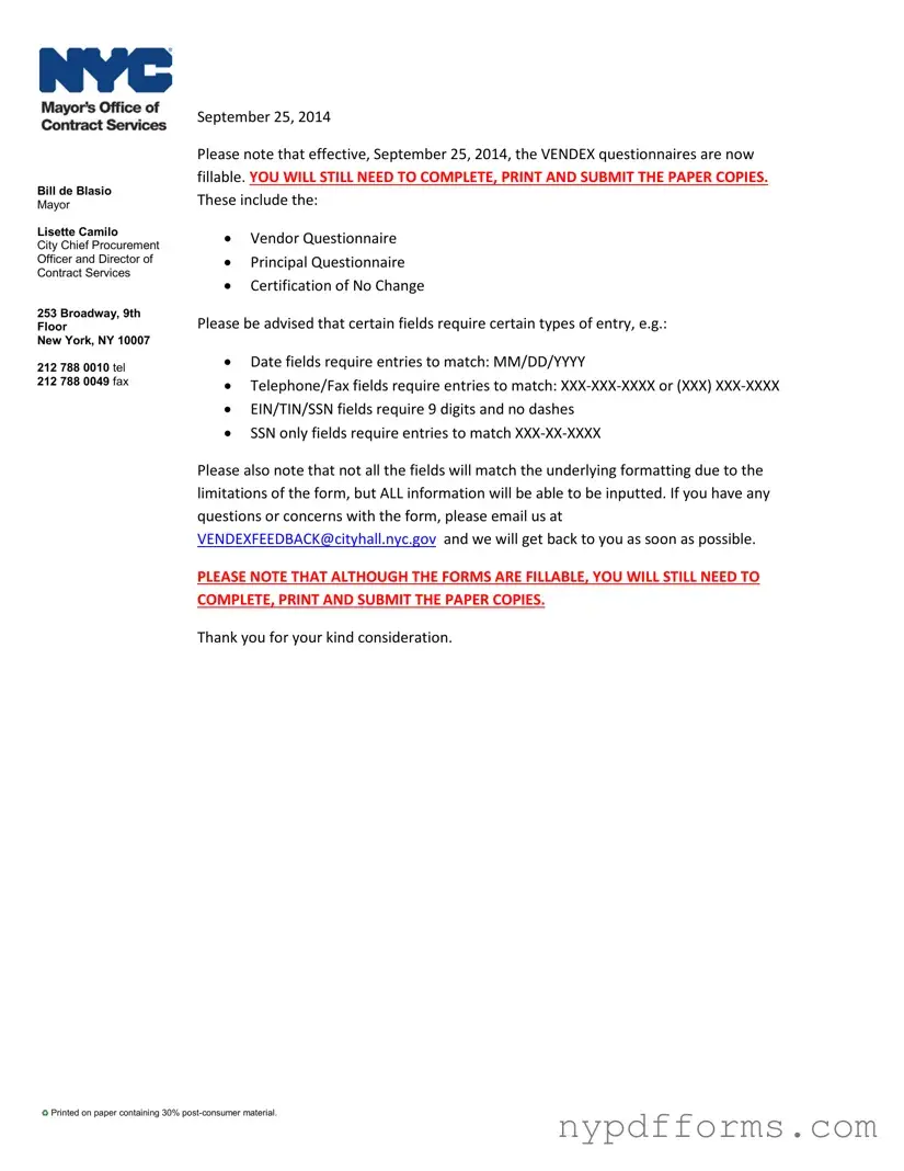 Download New York Questionnaire Template in PDF