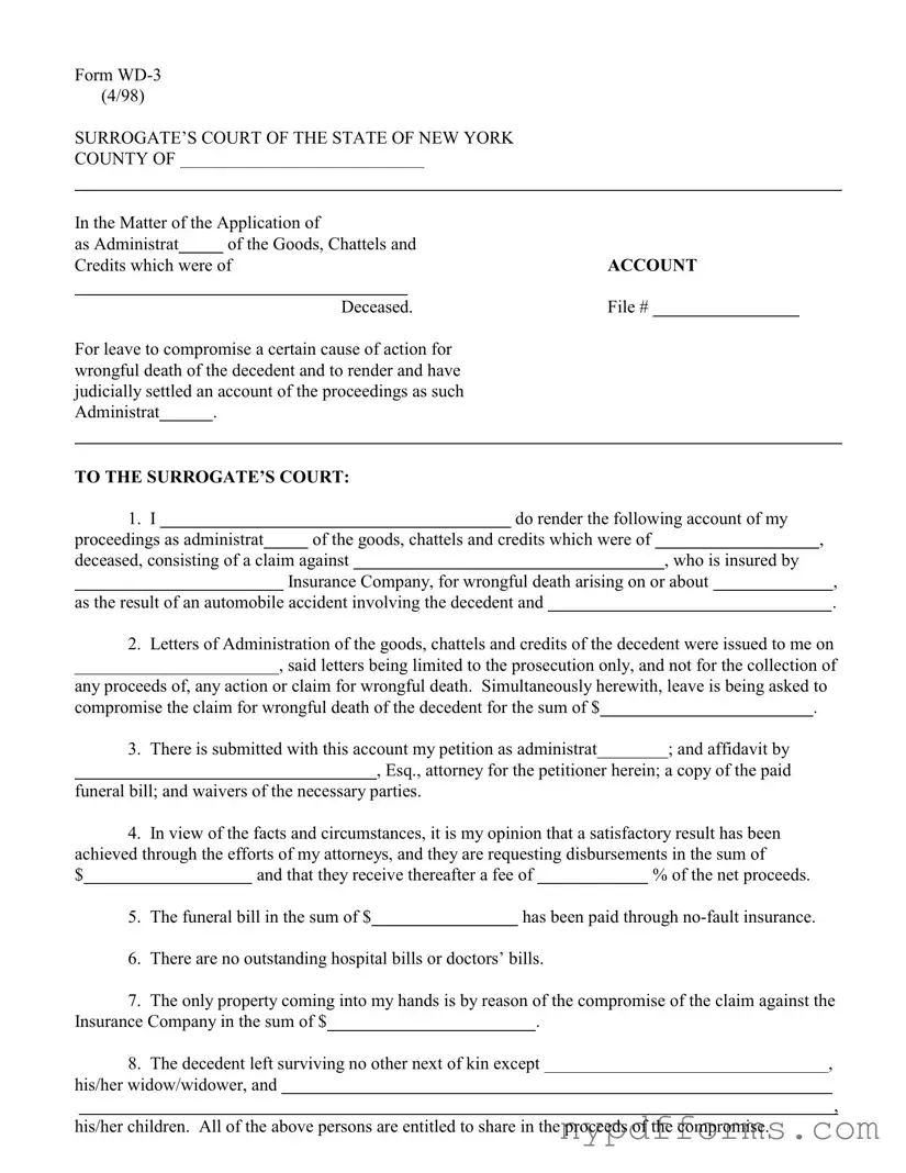 Download New York Wd 3 Template in PDF