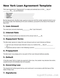 Legal Loan Agreement Document for New York State
