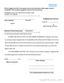 Download New York Court Summons Template in PDF