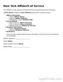 Legal Affidavit of Service Document for New York State