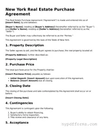 Legal Real Estate Purchase Agreement Document for New York State