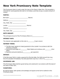 Legal Promissory Note Document for New York State