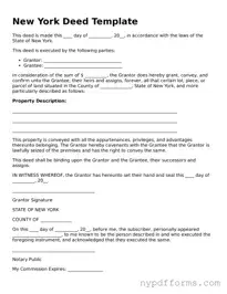 Legal Deed Document for New York State