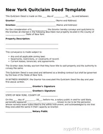 Legal Quitclaim Deed Document for New York State