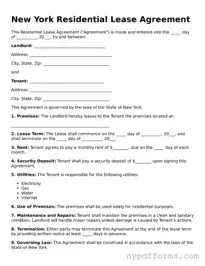 Legal Residential Lease Agreement Document for New York State